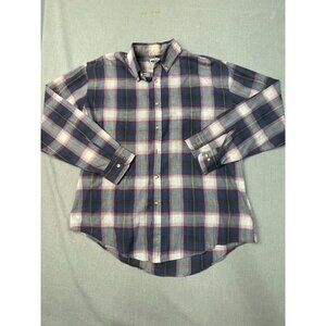 Key Elements Men's L/G Button-Down Long Sleeve Multi Color Plaid Tops USED